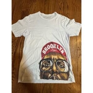 Vandal-A Industries Notorious BIG Biggie Smalls Brooklyn Graphic T-Shirt White L
